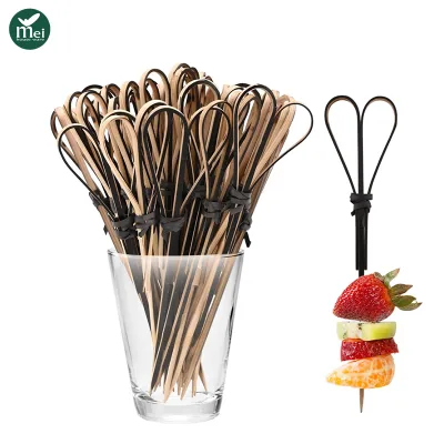 Disposable Bamboo Paddle Skewers Biodegradable Food Grade Picks For BBQ Appetizer Cocktail Party Catering Supply Paddle Skewers