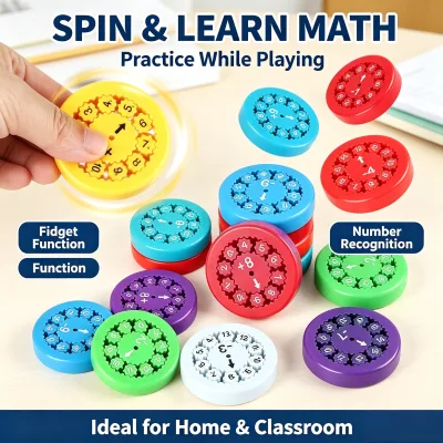 Math Fidget Spinner Educational Toy Plastic Arithmetic Number Game for Kids Learning Addition Subtraction Multiplication