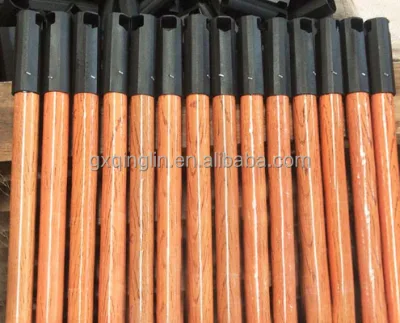 Best Selling Wooden Grain PVC Wooden Broom Stick 120cm Length Wooden Mop Stick for India Saudi Arabia Turkey Iraq Morocco Market