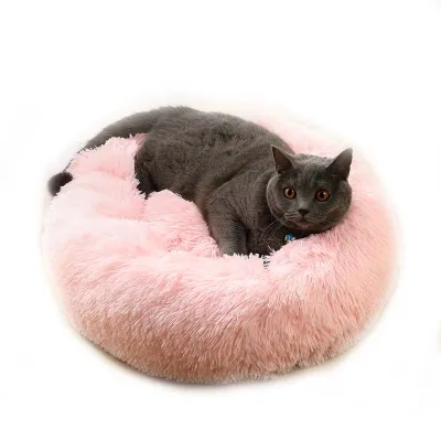 Wholesale Luxury Multi-color Washable Plush Breathable Non slip Round Pet Beds Dog Cat Beds