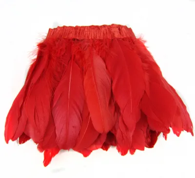 Wholesale Dyed Goose feather trimming goose feather fringe for clothing dresses garment trim goose feather for sale