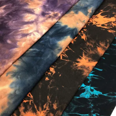 Memory Organic Stretch Plain Tie Dye Printed Fabric Elasticity Cotton Dyed Fabric Color