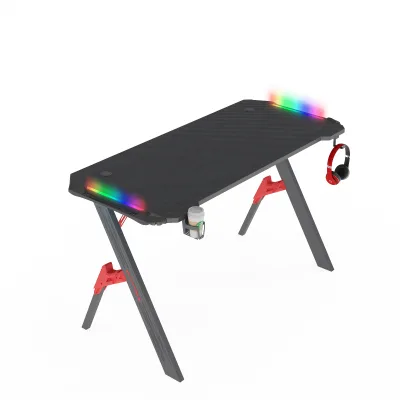 Ergonomic Curved Metal Gaming Desk with Wrist-Friendly Edge & Non-Slip Surface