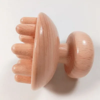 DIY Wooden Round Head Massage Artifact Gua Sha Set Mushroom Wooden Scalp Body Massage Wholesale Wooden Round Head Massage