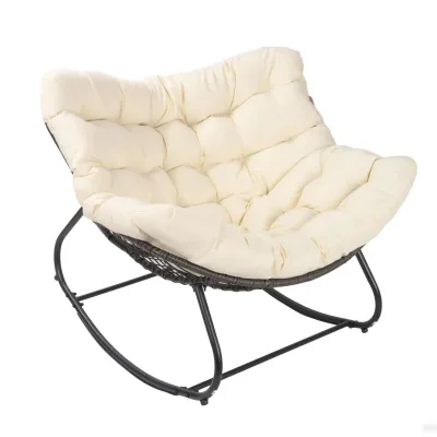 Premiumatio Outdoor Rocking Chair With Padded Cushion
