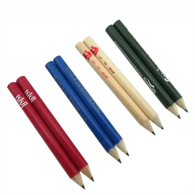 Low MOQ Cheap Custom Golf Wooden Pencil and Half Size Mini Pencil Eco-Friendly High Quality logo Pencil