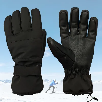 Factory Custom Snowboard Gloves Waterproof Thermal Insulation Cold Weather Warm Fleece TR Cotton Magic Tape