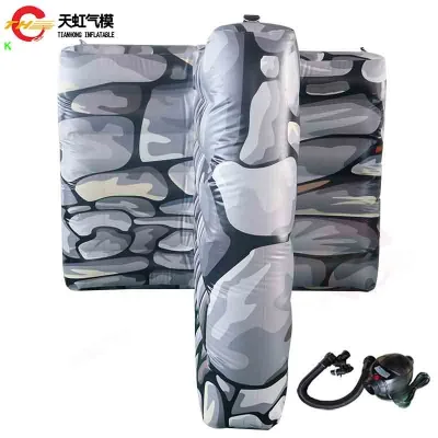 TH Brand PVC T Shaped Bunkers for CS Inflatable Paintball Arena Outdoor Sport Game with 2 Capacity for Sale