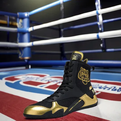 Men's & Women's Sanda Boxing Shoes Beef Leather Wear-Resistant Sole Fall Boots