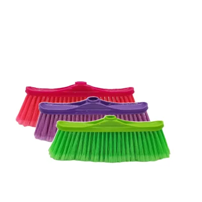 Wholesale Factory Home PP PET Plastic Different Colors Low Price Soft Replaceable Plastic Long Broom Head