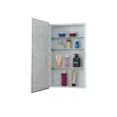 American Market Stainless Steel Frame  Metal  Mirror Cabinet White Medicine Cabinet Factory Wholesale