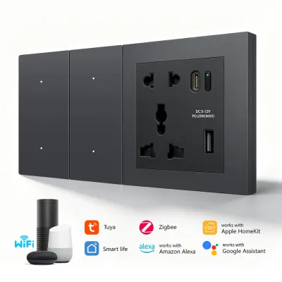 Smart Universal Socket 13A Zigbee US UK EU Standard Energy Monitoring With Fast Charging USB for International Travel Home Use