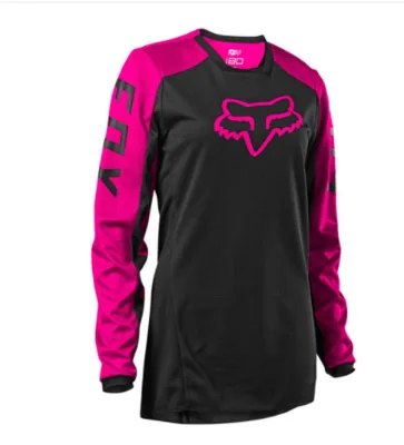 Women's Motorcycle & Auto Racing Wear Customized Logo Pink Long Sleeve Pullover Downhill Jersey for MTB Off Road Cycling Outfits