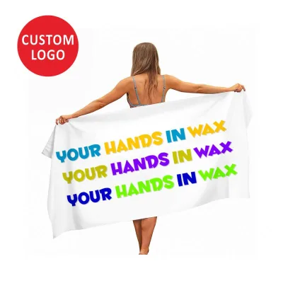 Customize Logo High Absorbent Quick-Drying 70*140 80*160 Custom Print Beach Towel Cotton With Carry Bag