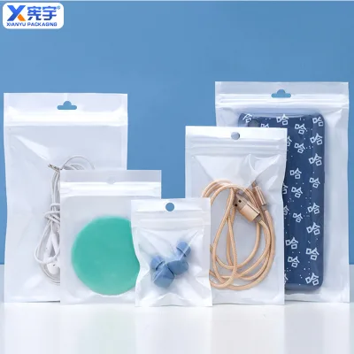 Reusable Recyclable Food Grade Plastic Zipper Bag Transparent Window for Jewelry Cosmetic Storage Necklaces Gemstone