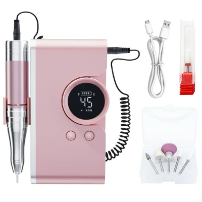 45000RPM Rechargeable Electric Nail Drill Portable Electric Nail Drill E File for Acrylic Nails Removal
