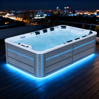 10 Person 2 Lazy Lounge Outdoor Hot Tube Yacuzzi Spa with Heater with App Control Hot Spring Hotel Club Thermostatic Bathtub