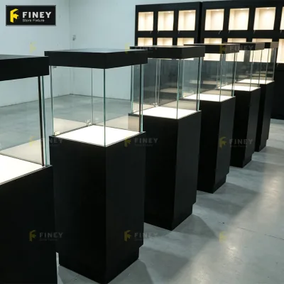 Premium Glass Jewelry Display Showcase, Bespoke Wedding Ring Display Counter with Led Light for Diamond Boutique