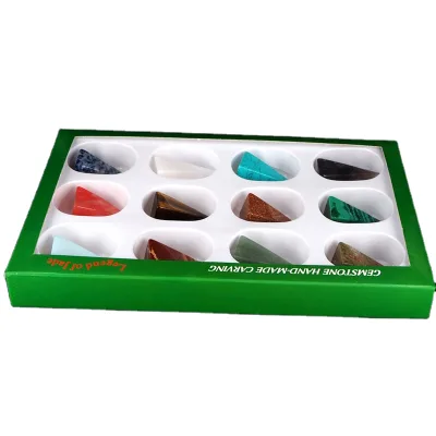 HY Bulk 28*50mm Carving crystals healing stones Feng Shui Crafts Natural Stone Pyramid Figurine set Crafts