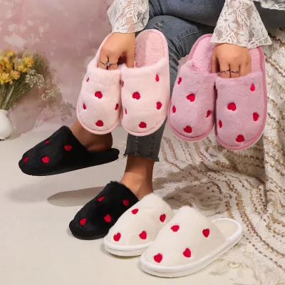Cute fluffy slippers, fashionable and trendy cotton slippers for indoor and outdoor wear, non slip slippers