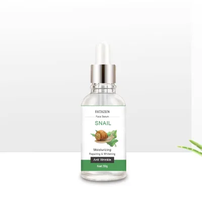 Custom Logo Organic Anti Wrinkle Anti Acne Snail Whitening Serum Facial Care Aloe Vera Snail Repairing Collagen Face Serum