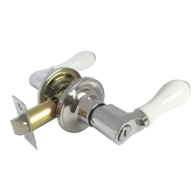 Factory Supply White Black Ceramic Handle Door Lock Interior Room Office Bedroom Door Handle Lock Set with Key
