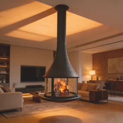 Hanging Fireplace Indoor, Wood Burning Log Burner Space Saving Custom Made Small Order
