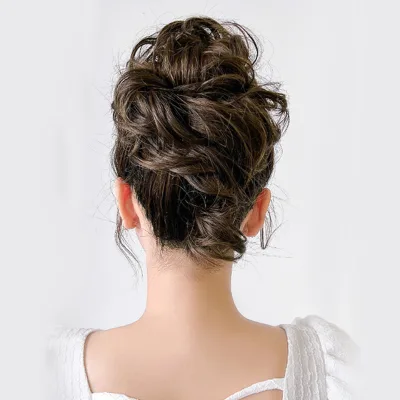 Messy Bun Hairpiece Hair Extension Ponytail With Elastic Rubber Band Updo Ponytail Hairpiece Synthetic Hair ExtensionsHairpieces