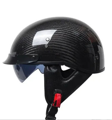 Carbon Fiber Full Face Motorcycle Helmet, High Safety Wide Angle View Four Season Racing Protective Gear