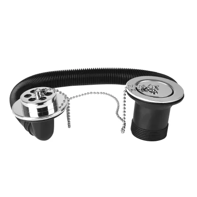 AVONFLOW Anti Odor Chrome Plated Kitchen Sink Strainers with Chains and Holes