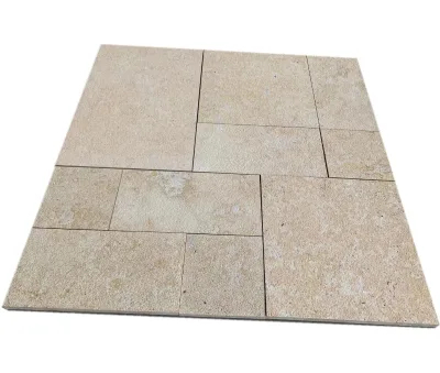 Natural Yellow Beige Limestone Patio Paver Swimming Pool Deck Coping Stone Slabs Tiles French Pattern