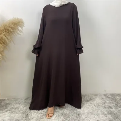 New Fashion Muslim Dress for Women High Quality Bubble Chiffon Ladies Elegant Dresses Formal Casual Clothing