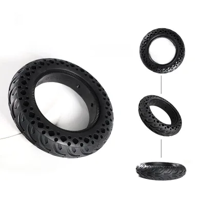 Scooter Accessories 10 Inch Rubber Solid Tire with Honeycomb Hollow Design Lightweight for Kick Scooters