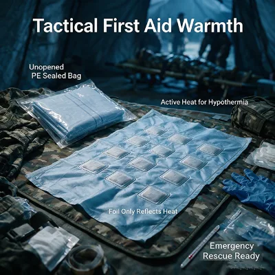 Self Heating Blanket Better Than Traditional Mylar Space Blanket 12 Panel Waterproof for First Responder Outdoor Rescue