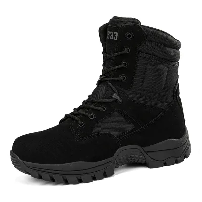 Winter Tactical Chelsea Boots for Desert Hiking Big-Size Ankle Height with Round Toe Design Rubber Insole