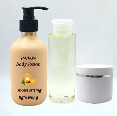 Good Flavor Papaya Moisturizing and Lightening Skincare Set Replenish and Lock Water Papain Grape Seed Oil Vitamin c Shea Butter