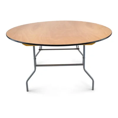 Wooden Top Metal Folding Legs 60 "French Wedding Banquet Round Table Folding Tableround Tables for Events Party
