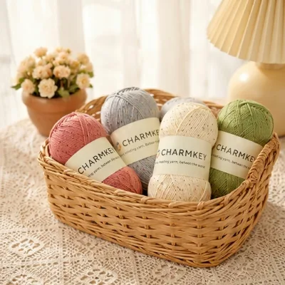 Charmkey Contton Blended Yarn Soft Hand Knitting Crochet Yarn for Seawter Scarf Garment