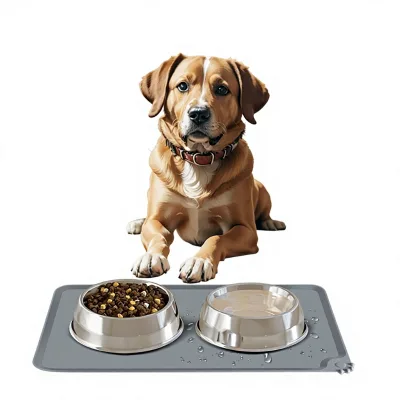 In Stock Food-grade Silicone Pet Feeding Mat Spill-Proof Non-Slip Indoor Use Multiple Sizes for Cats & Dogs