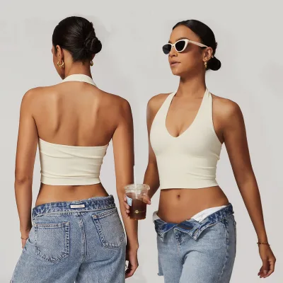 OEM ODM Seamless Activewear Stretchy Sports Bra Custom Logo Gym Wear Sexy Aesthetic  White Sports Bra
