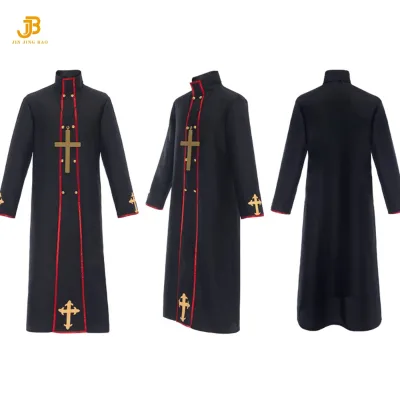 Halloween Purim Party Medieval Men's Religious Pastor Cosplay Priest Father Robe Costume