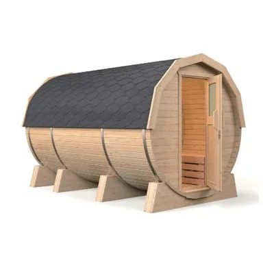 Factory Directly Sale Barrel Sauna 4 Person Red Cedar Barrel Outdoor Sauna With Wood Burning Stove