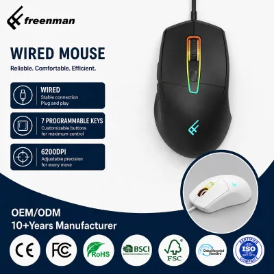 Customize Mouse Portable Computer Mice 6 Buttons Wired Mouse for Mac Laptop PC Gaming Mouse Programmable
