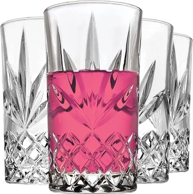 Tall Drinking Glasses for Water Juice Cocktails Beer or Wine