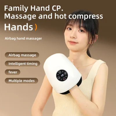 Portable Cordless Electric Hot Compress Hand Massager Foldable Design Timing Control Air Pressure Heat Palm Lightweight High