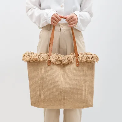 Manufacturer Customized Heavy-duty Large Capacity Beach Vacation Casual Canvas Tote Bag, Fashionable Hard Shell Women's Bag