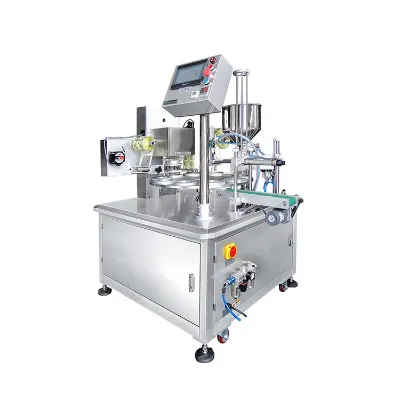 Aluminum Foil Cup Filling and Sealing Machine Automatic Rotary Cup Filling and Sealing Machine Price