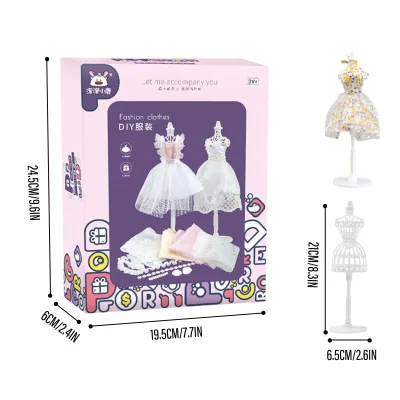 Kids' Sewing Kits Doll Clothes Dress with Mannequin Creativity Learning Toys Arts and Crafts Fashion Design Kit for Girls Teen
