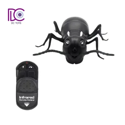 DC Black Scary Crawling Toys Remote Control Simulated Animal Model RC Spider for Kids