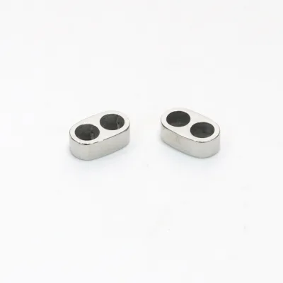 Stainless Steel Silver Plated Antique Simple Style Double Strand Spacer Beads for Men's Bracelet Making